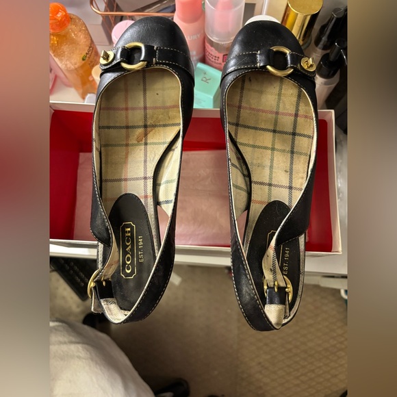 Coach Black Loafers with Gold Accents - Picture 4 of 4